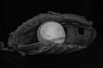 Baseball ball and glove